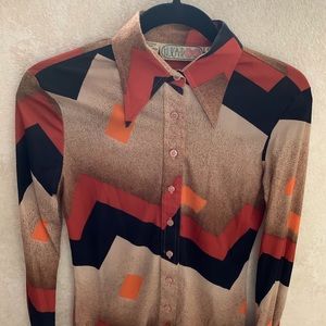 Authentic 70’s Vintage HUK A POO Geometric Shirt